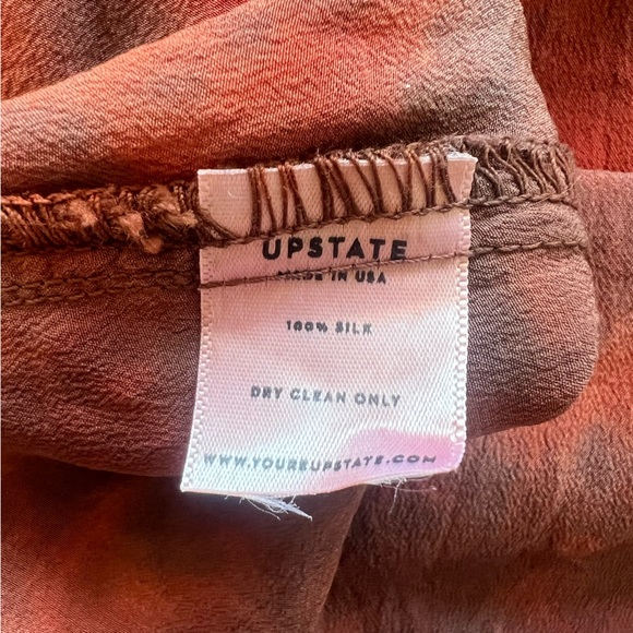 UPSTATE 100% Silk Tie Dye High Neck Orange Maxi Dress L - Picture 8 of 9